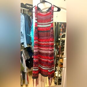 Striped sleeveless boho vest